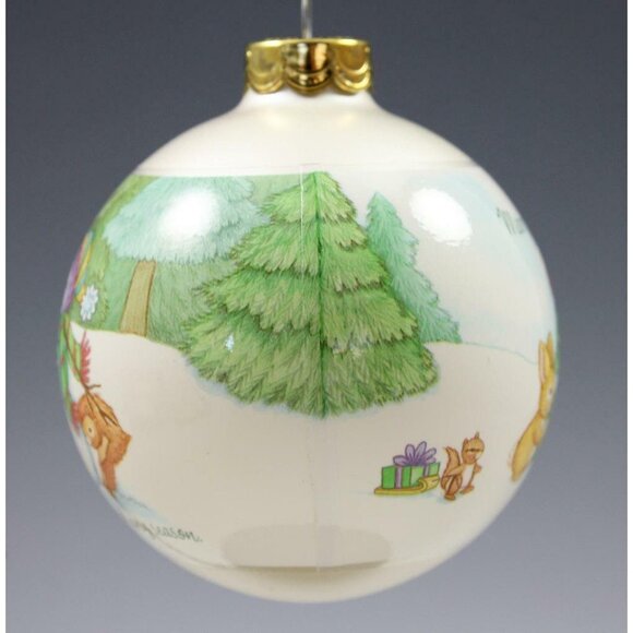 Hallmark KS 2001 Winter Friends Wildlife & Snowmen Glass Ball Christmas Ornament - Picture 5 of 8